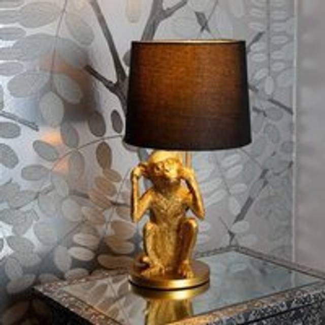 Black Monkey Lamp and Shade - One Size