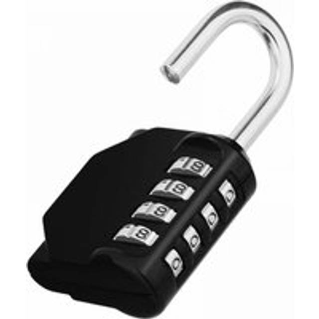 Black Combination Locker Padlock, 4 Digit Coded Padlock, Gym Locker Lock, School Locker Lock, Weatherproof Combination Padlock for Outdoor