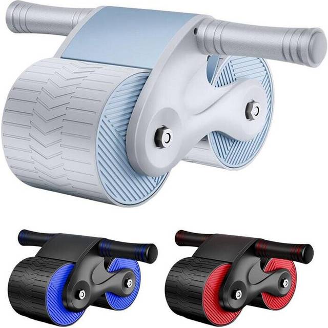 (a-Red) NEW Anti Slip Abdominal Wheel Automatic Rebound Abdominal Roller For Arm Waist Leg Exercise Stretch Muscle Trainer