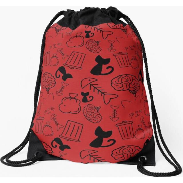 Drawstring Bag Nekoma Pattern Sport Gym Shoe Backpack
