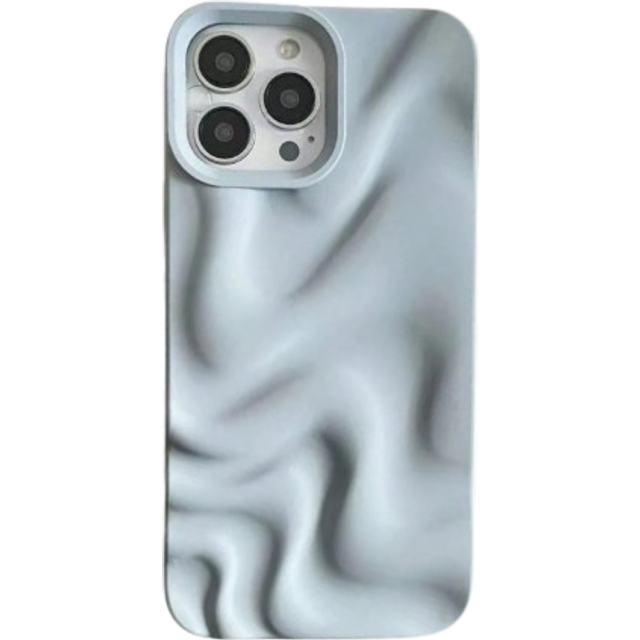 SHEIN 1PC Y2k Silicone Matte Asymmetrical 3D Wave Pattern High-End Simple Solid Color Shockproof Phone Case Compatible With Iphone 15/15 Pro Max/15 Pro/15 P