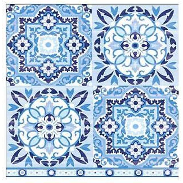 Ambiente 33cm 3-ply paper napkins 20pcs - tiles blue