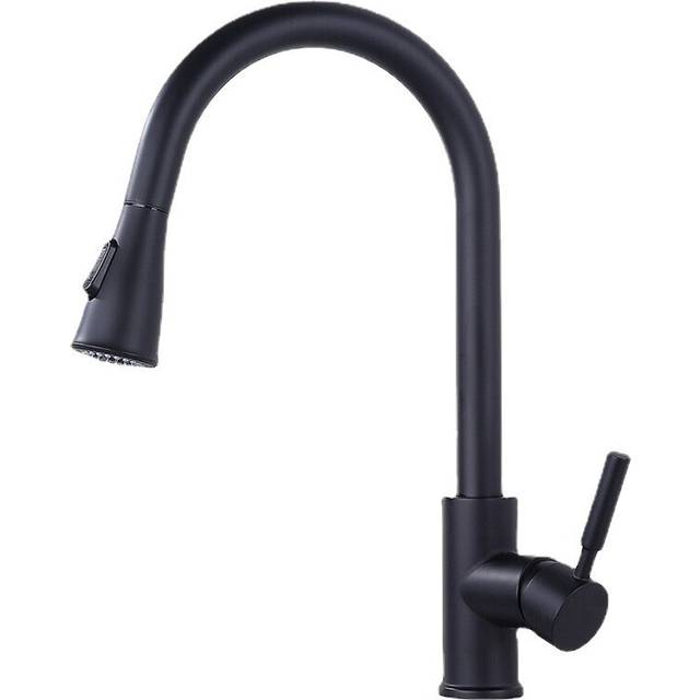 (black) Brushed Kitchen Faucet Single Hole Pull Out Spout Kitchen Sink Mixer Tap