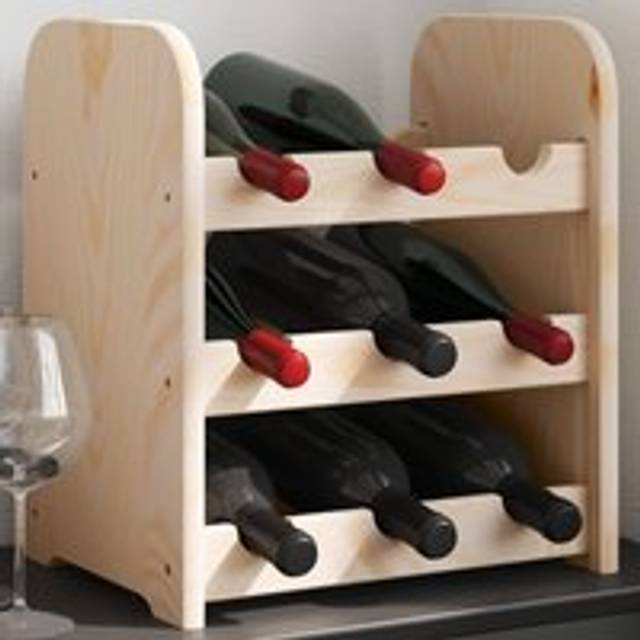 Wine Rack 33x25x37 cm Solid Wood Pine - Brown - One Size