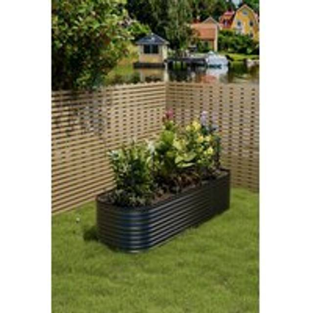Galvanized Steel Flower & Plant Raised Garden Bed - Black