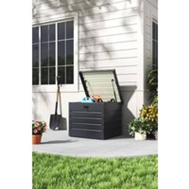 200L Metal Outdoor Garden Storage Box Lockable - Grey - One Size