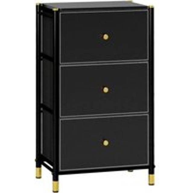 HOMCOM Chest of Drawers with 3 Drawers for Bedroom, Living Room, Black