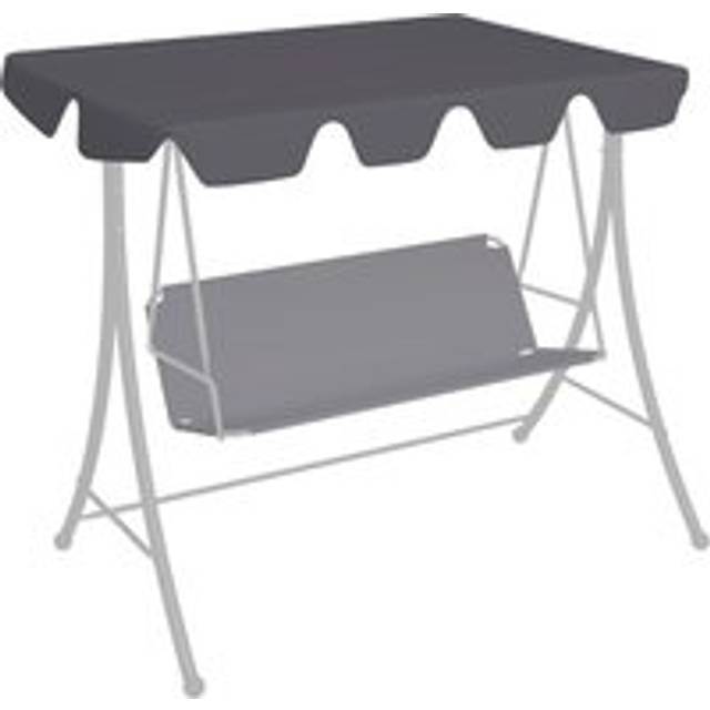 Replacement Canopy for Garden Swing Anthracite 150/130x105/70cm - Black - One Size