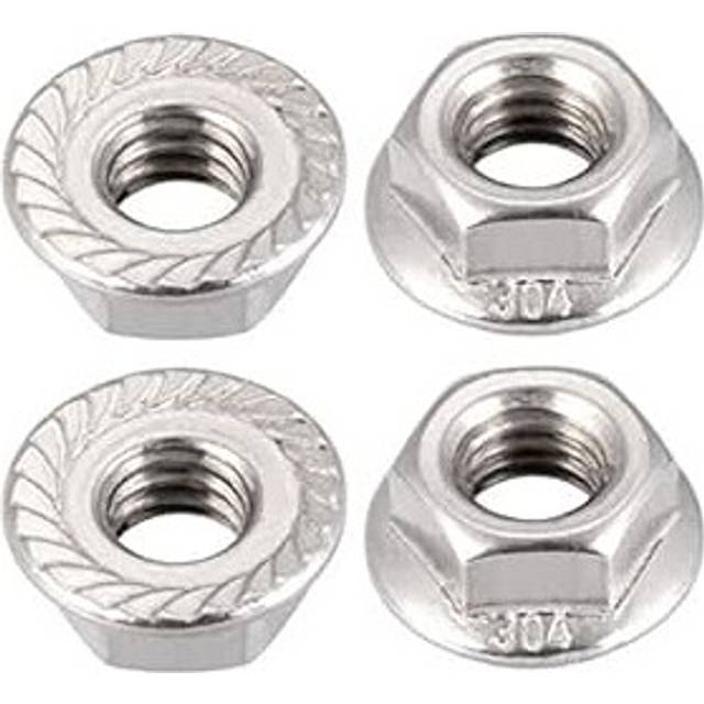 5/16-18 Serrated Flange Hex Lock Nuts, 304 Stainless Steel, 4 Pcs