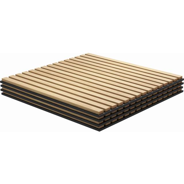 Akustikpanel Vägg Ljudabsorption 4-pack 60 x 60 cm DIY Enkel Installation, Ek