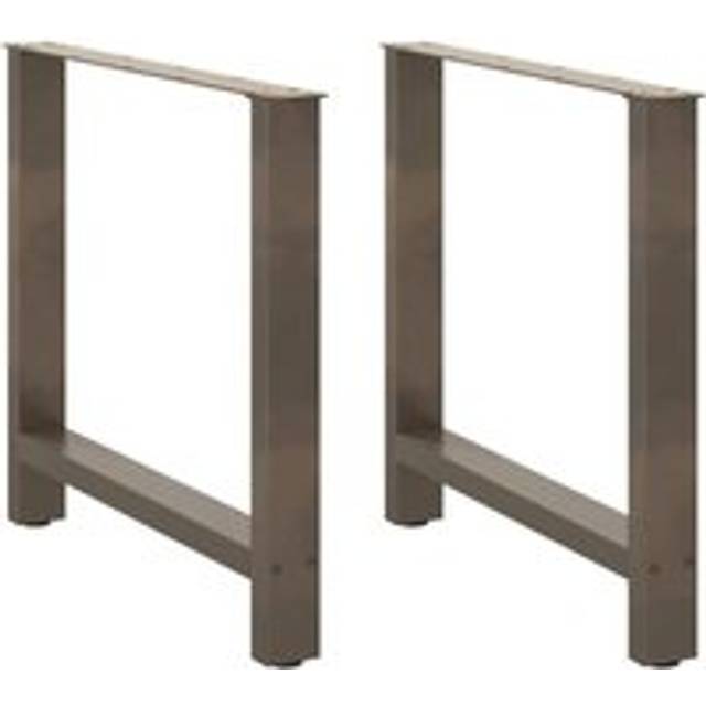 vidaXL Dining Table Legs Natural Steel 2 pcs 80x(72-73) cm Steel - Grey