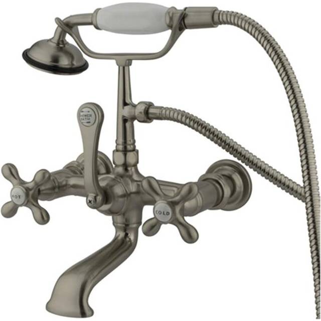 Clawfoot Tub Filler With Hand Shower - Brushed Nickel Finish