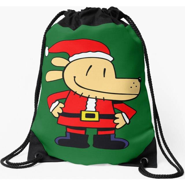 Drawstring Bag Dog Man Santa Claus suit fan art  Sport Gym Shoe Backpack