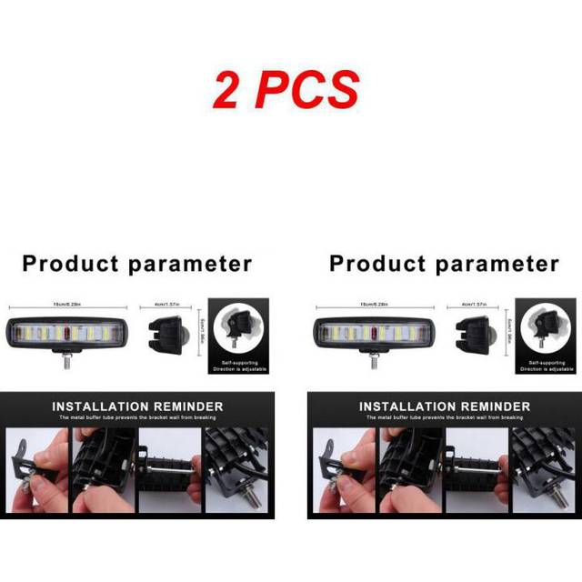 1/2PCS inch 90W convex lens small single row 8D yellow spotlight car SUV