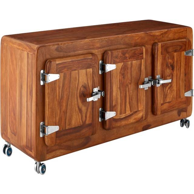 Orsina Sheesham Wood Low Sideboard,industrial Storage Cabinet,sideboard Television Cabinet,small Display Cabinet - One Size