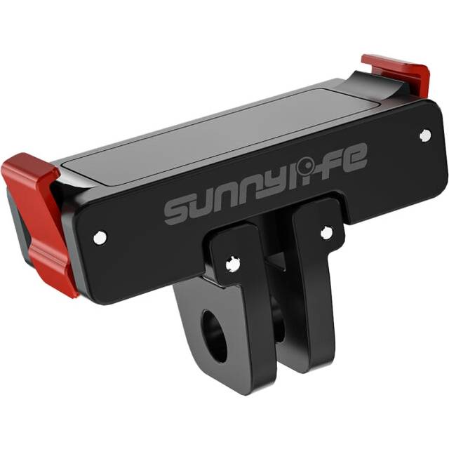 For DJI Osmo Action 5 Pro / 4 / 3 Sunnylife Foldable Magnetic Quick Release Mount Action Camera Selfie Stick Tripod Adapter Cam Stand (Black)