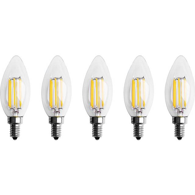 5X Dimmable E12 6W COB Candle Flame Filament LED Light Bulb Lamp 10 x 3.5cm