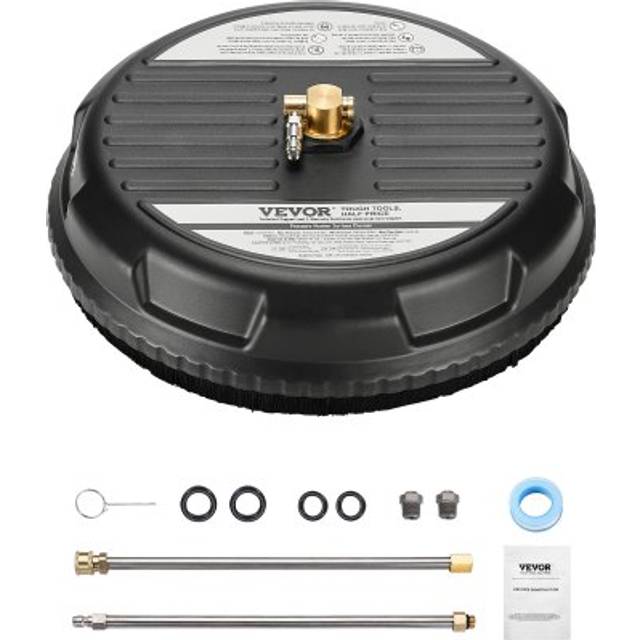 VEVOR 15" Pressure Washer Surface Cleaner 3000 Max PSI Plastic 2 Extended Wands