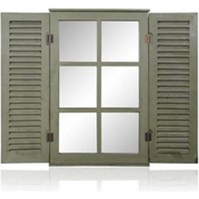 2ft 4in x 1ft 6in Country Window Glass Garden Mirror with Shutters - by Reflect™ - Silver - One Size