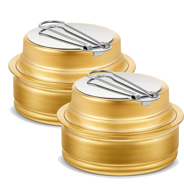 LLhappy-2 Pcs Brass Alcohol Burner Camping Stove with Gasket Cooktop Backpacking