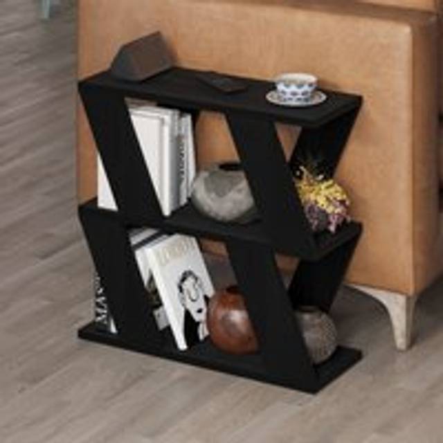 Lazena' Modern Side Coffee Table with 3 Tiers H 55.4cm - Black - 1 Pack