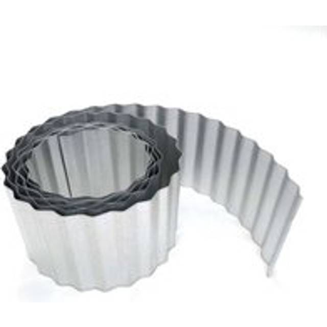 Galvanised Metal Garden Lawn Wavy Edge Border Edging Roll - Silver - One Size