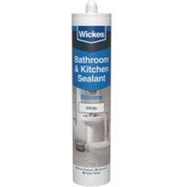 Wickes White Kitchen & Bathroom Silicone Sealant - 300ml