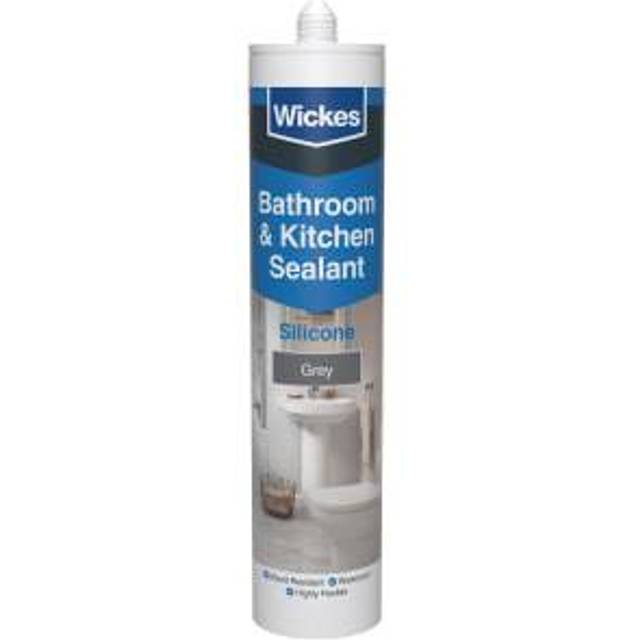 Wickes Grey Kitchen & Bathroom Silicone Sealant - 300ml