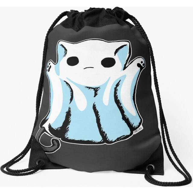 Drawstring Bag Cute Boo Ghost Cat Halloween Sport Gym Shoe Backpack