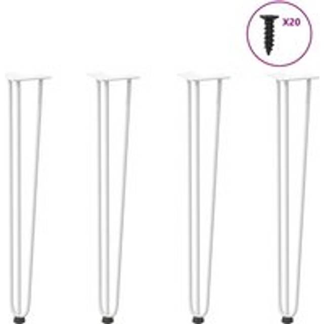Hairpin Table Legs 4 pcs White 72 cm Solid Steel - One Size