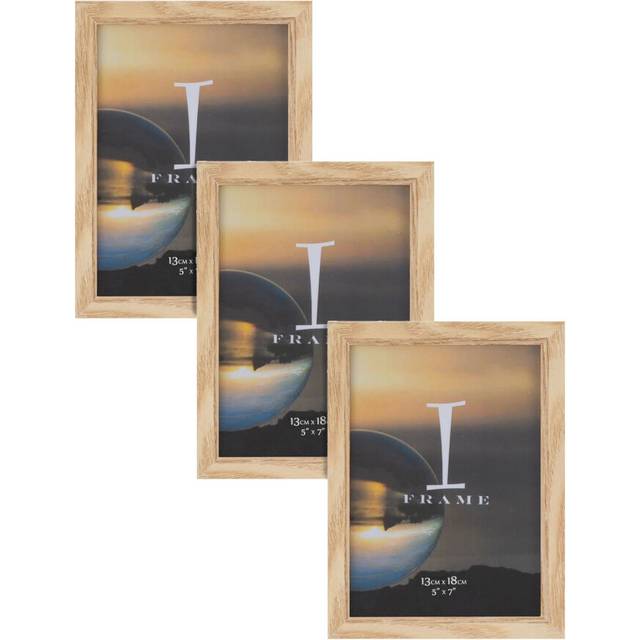 5' x 7' - iFrame Set of 3 Photo Frames Oak Finish