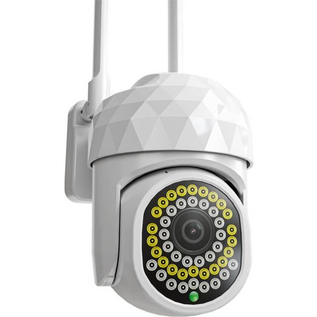 (White) HD 2MP WIFI IP Camera Waterproof Infrared Full Color Night Vision Security Camera with 46 Lights