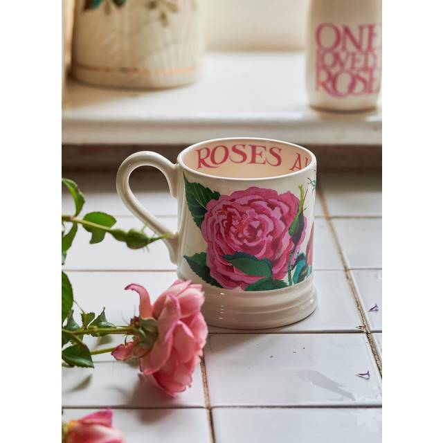 Emma Bridgewater Seconds Emma's Rose 1/2 Pint Mug - Unique Handmade & Handpainted English Earthenware Tea/Coffee Mug