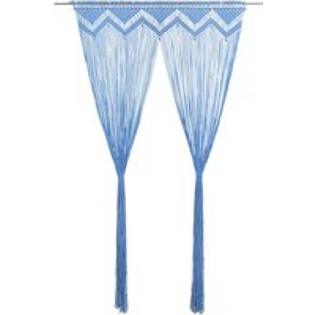 Macrame Curtain Blue 140x240 cm Cotton - One Size