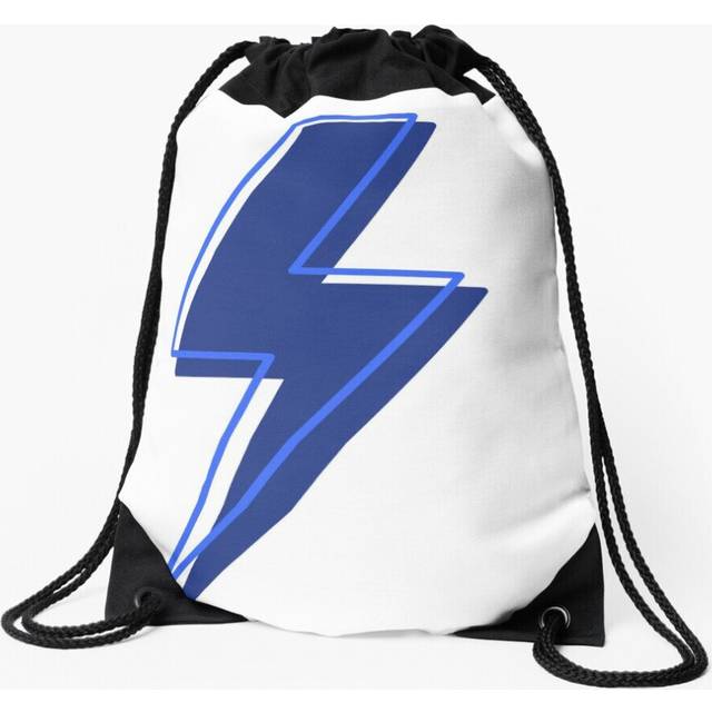 Drawstring Bag Blue lightning bolt Sport Gym Shoe Backpack