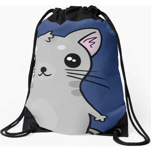 Drawstring Bag Cute Cat, Grey Cat Sport Gym Shoe Backpack