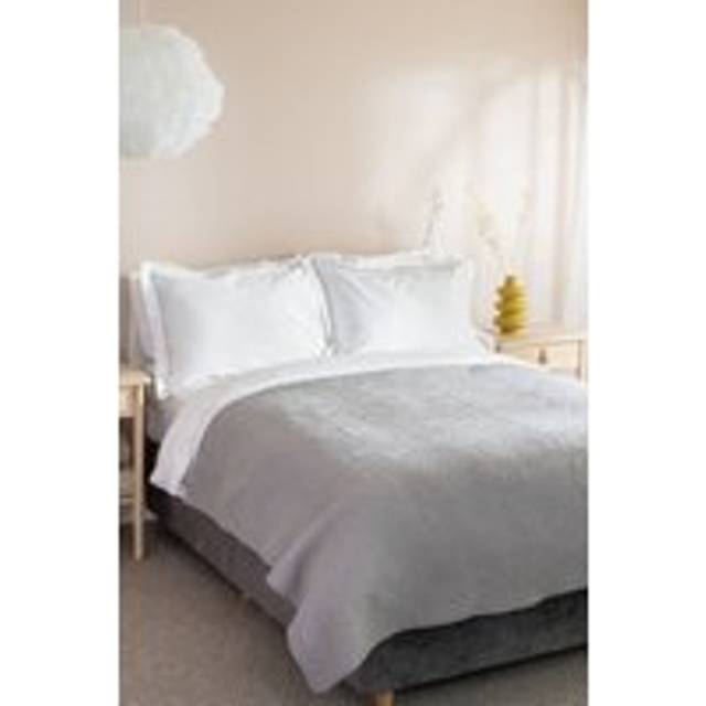 Quilted Cotton Bedspread - Mid Grey - King