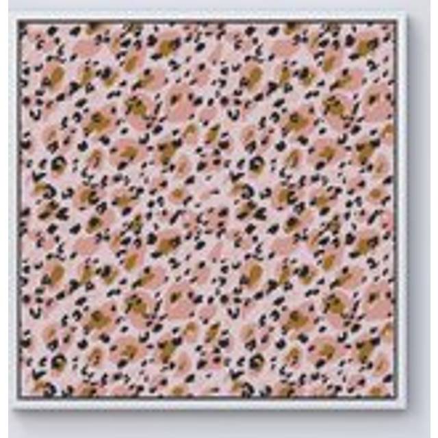 Hand Drawn Pink Leopard Print Framed Canvas - Off White - w10_inch_x_h10_inch
