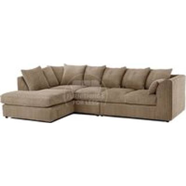 Luxor Jumbo Cord Large 5 Seater Corner Sofa Long Left Hand Facing - Fawn - One Size