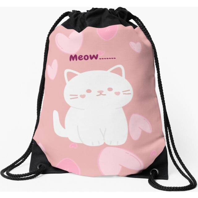Drawstring Bag Cute cat Sport Gym Shoe Backpack
