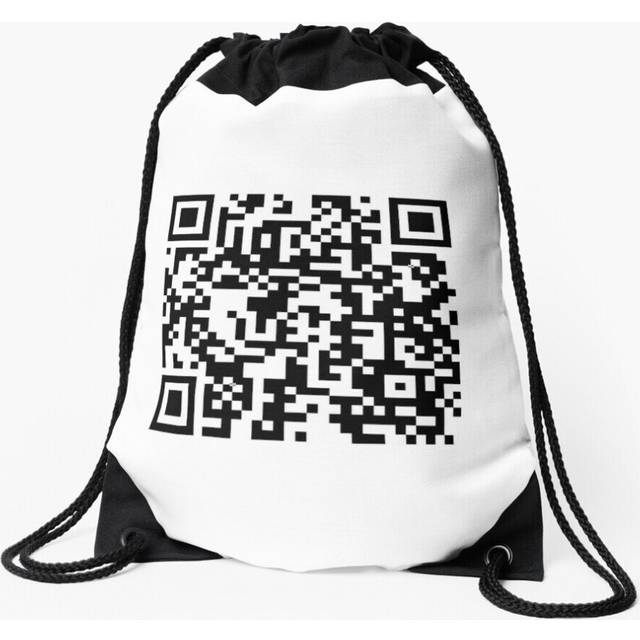 Drawstring Bag Rick Roll QR Code Large Sport Gym Shoe Backpack
