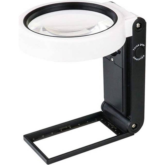 Magnifying Glass with Light and Stand, Hands Free Handheld 6X 25X Adjustable Folding Magnifier Led Lighted