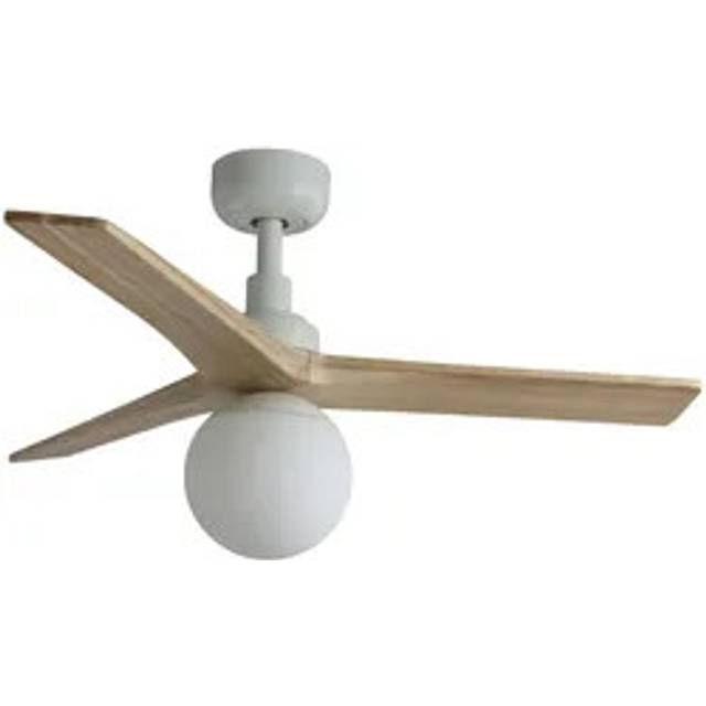 Faro Barcelona - dc Ceiling Fan Klim s White-Oak with Light & Remote