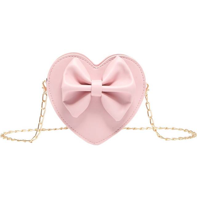 (Pink) Fashionable Sweet Bowknot Heart Bag Medium Size For Summer 2024