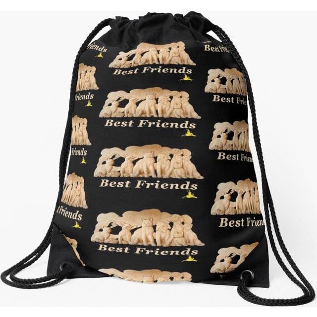 Drawstring Bag Best Friends! our pets! Sport Gym Shoe Backpack