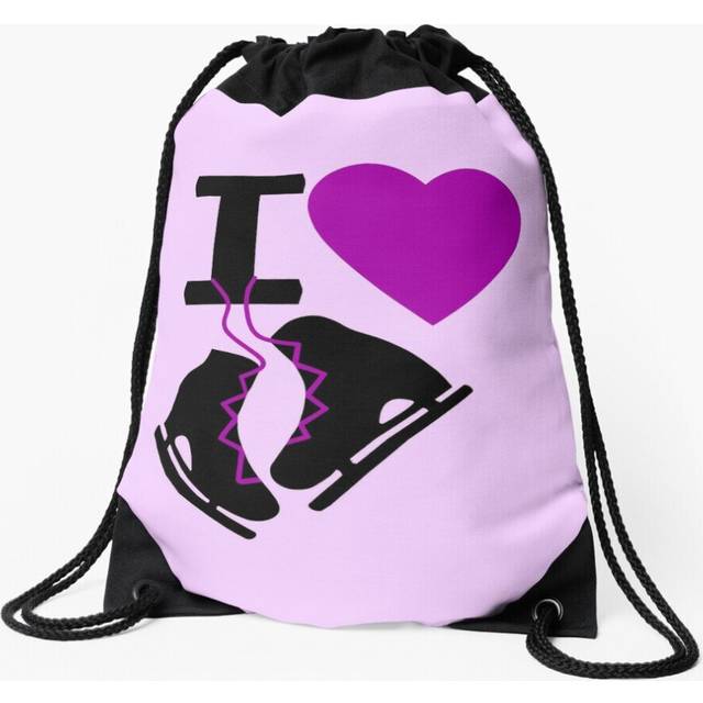 Drawstring Bag I Love Ice Skating Sport Gym Shoe Backpack
