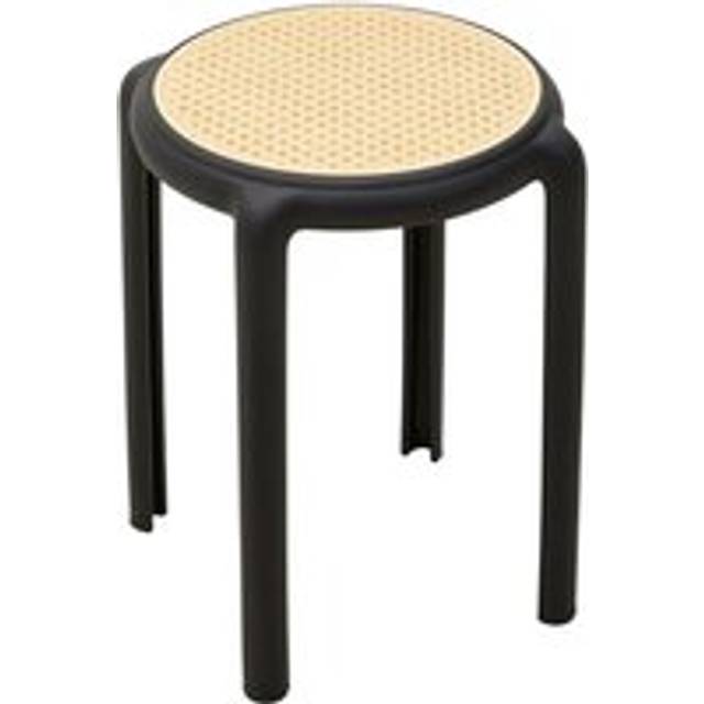 6 PCS Plastic Backless Stacking Stool - Black - One Size
