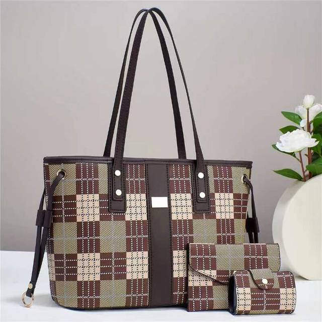 (Brown Coffee) Threepiece Stylish Highquality Set Of Trendy Womens Handbags With Spacious Design And Elegant Color Combinations