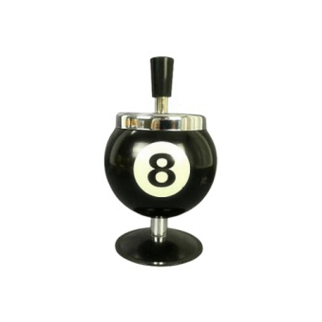 Pool Billiard Ball Design Ashtray Portable Metal for House High Quality Billiards Ashtray,Black,No. 8