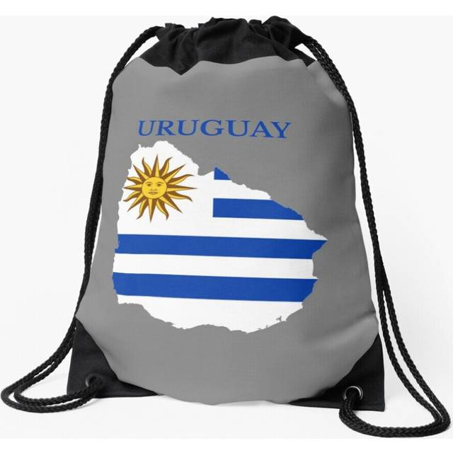 Drawstring Bag Uruguay flag map Sport Gym Shoe Backpack